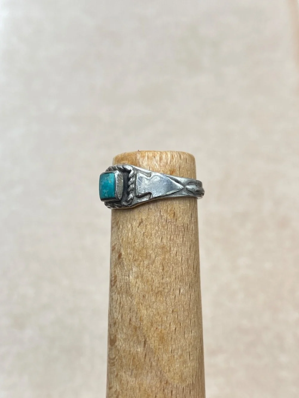 Fred Harvey Era Infant No mark Old Sterling Silver Vintage Square Southwest Ring